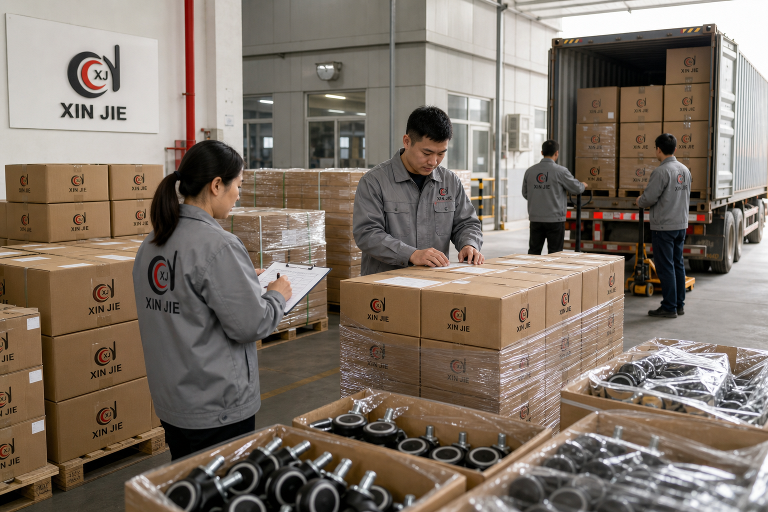 XIN JIE export packing for caster wheel orders