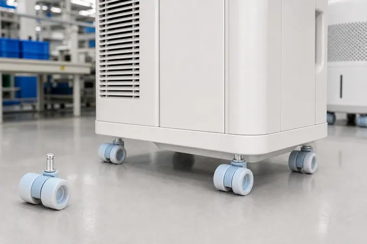 Electrical appliances caster wheel application