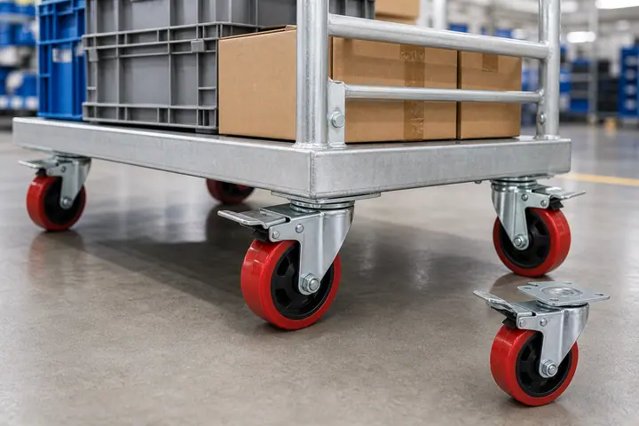 Industrial trolleys caster wheel application